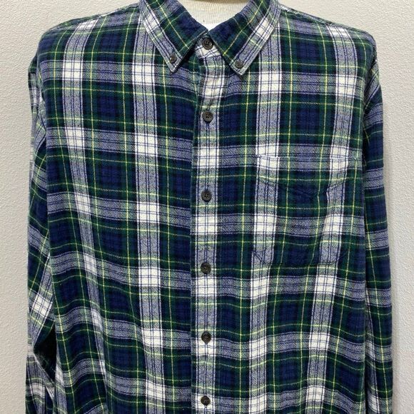 LL Bean Button Down Flannel Shirt Men's Size XXL Tall - Picture 2 of 6